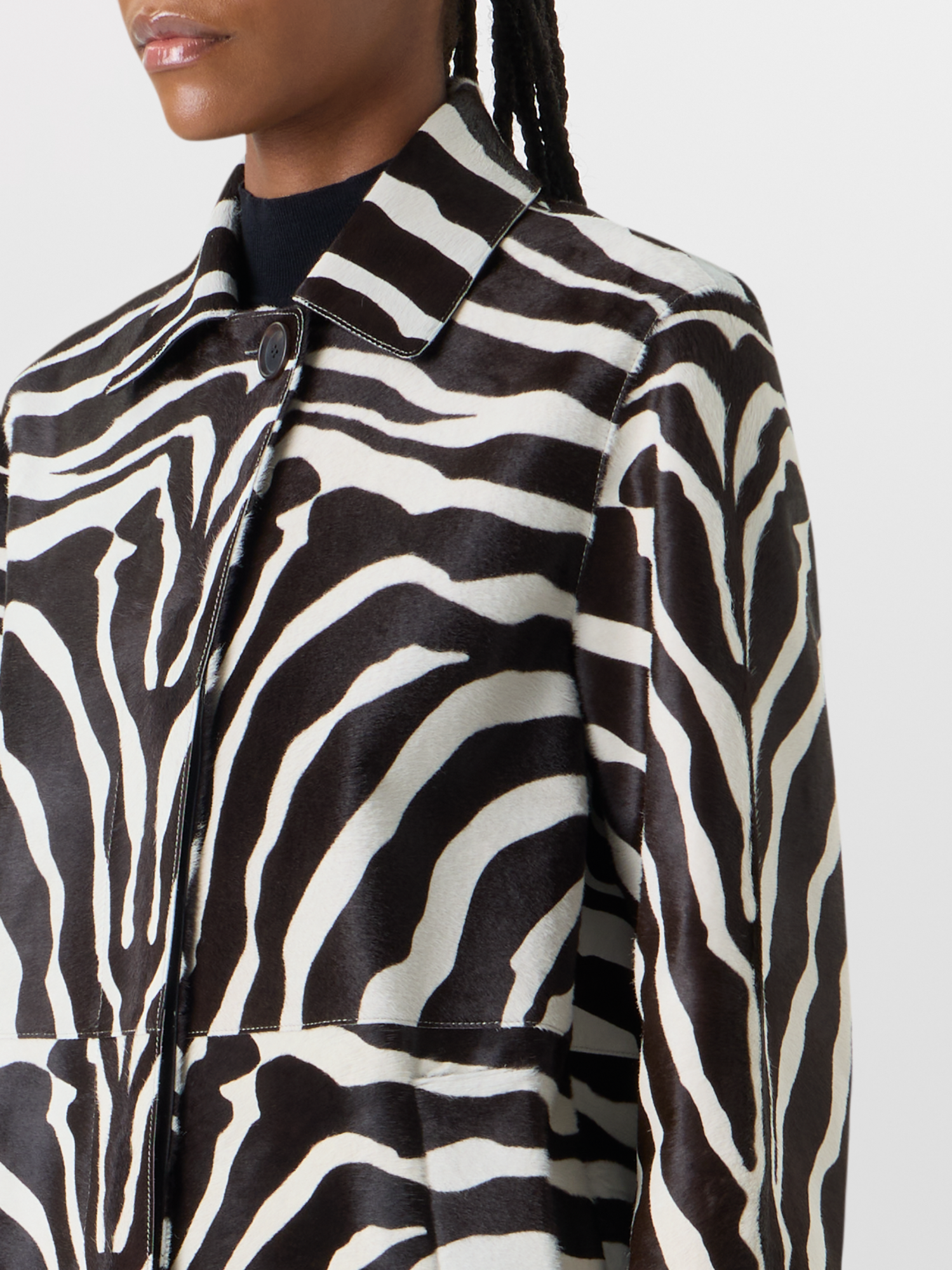Designer Laron Short Coat in Calfskin - multicolor 