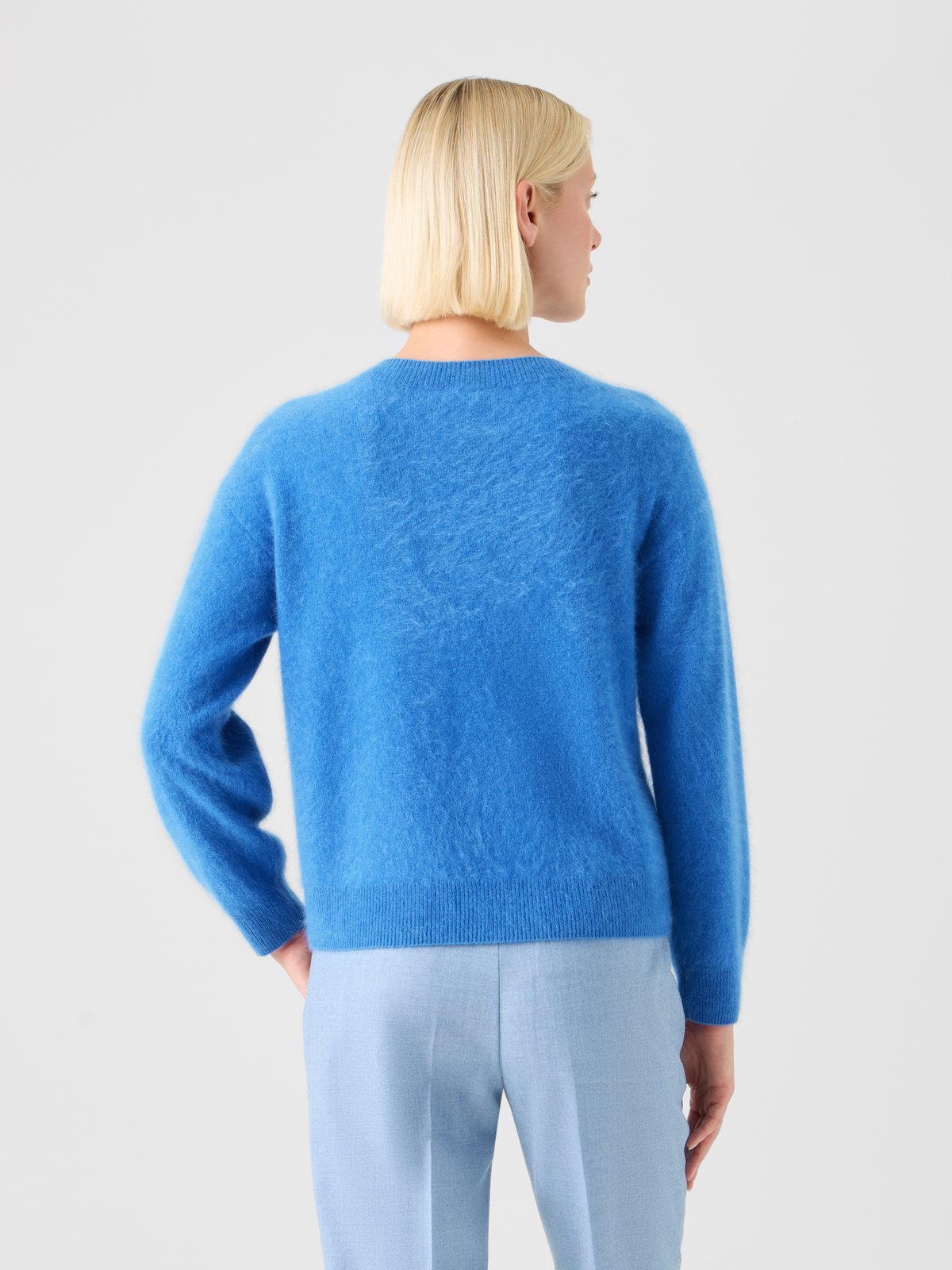 Designer Cloud Cashmere Knit Sweater - blue #editorial