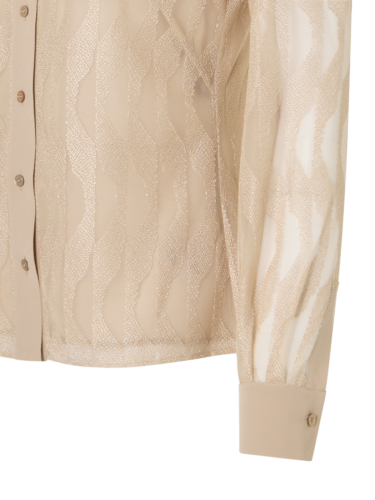 Designer Long-Sleeve High Plains Blouse - beige