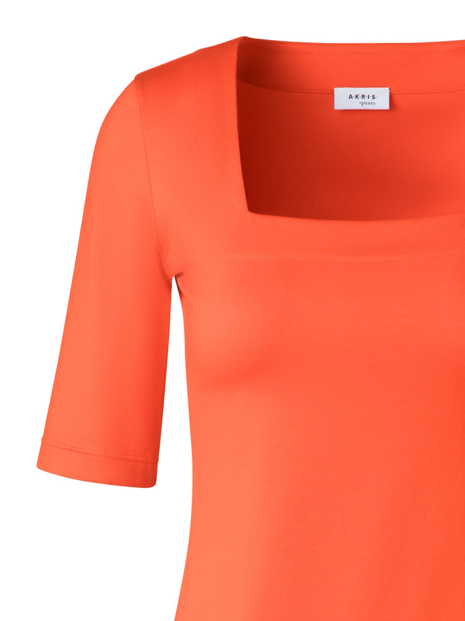 Designer Square Neck T-Shirt in Modal - orange