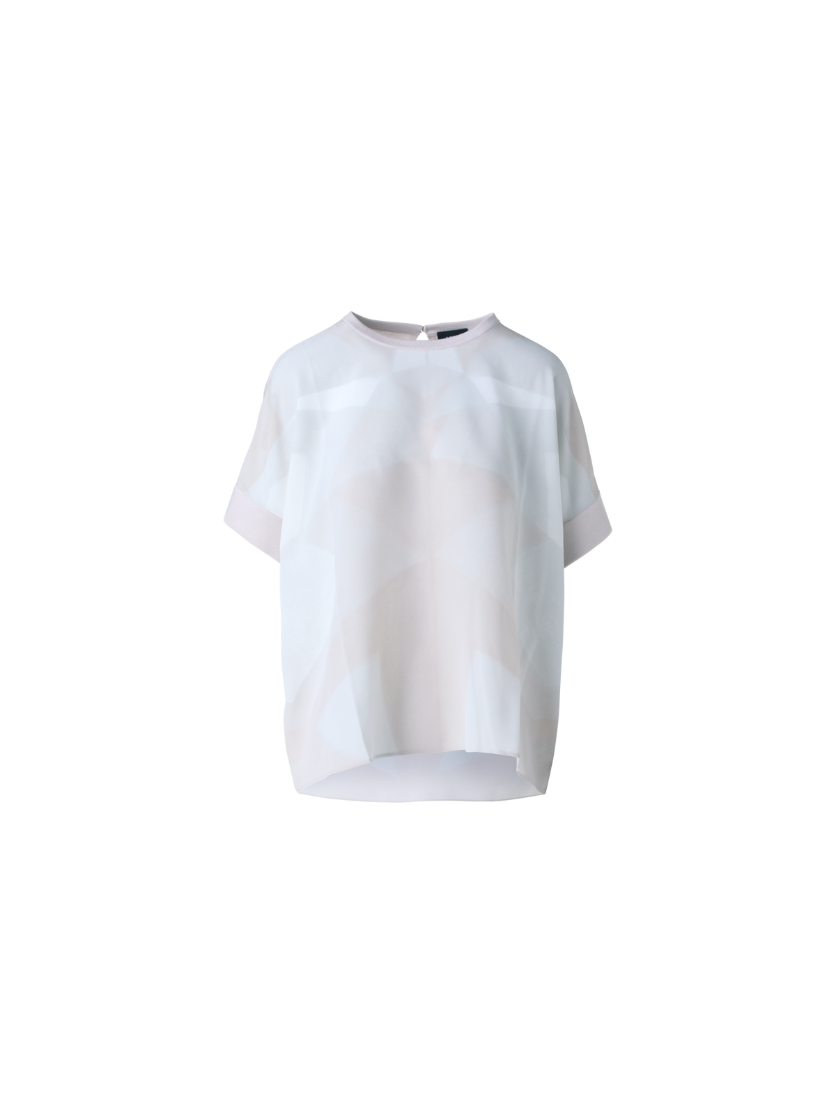 Designer Oversize Silk Blouse with Chiaroscuro Print - neutral - pastel - multicolor - beige