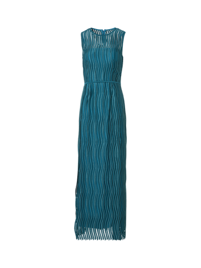 Designer Gown in Wave Guipure - green