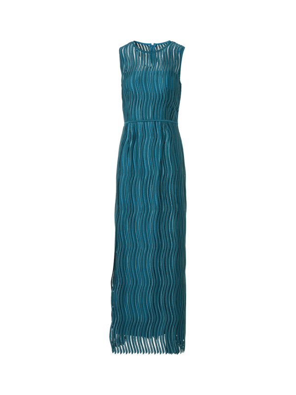 Designer Gown in Wave Guipure - green
