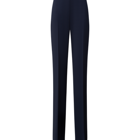 Straight Wool Double-Face Pants