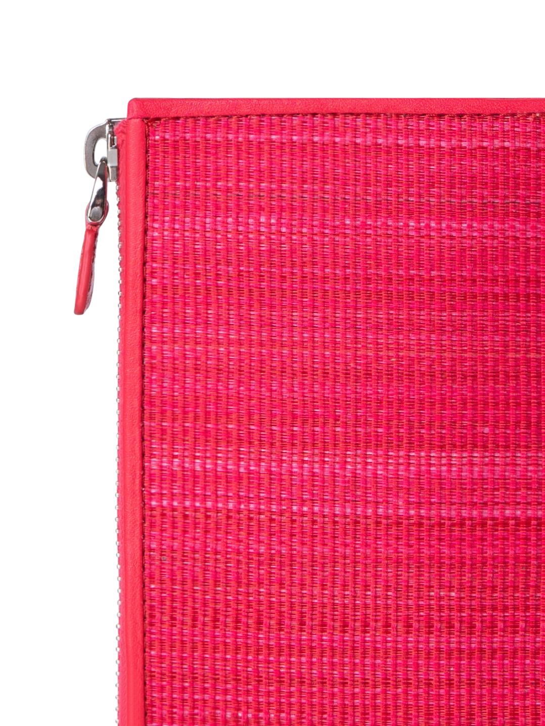 Designer Zipped Card Holder in Horsehair and Leather - red