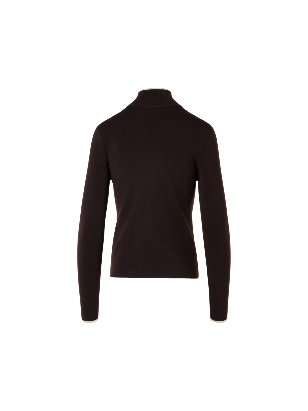 Designer Zipped Cardigan with Contrast Piping - brown