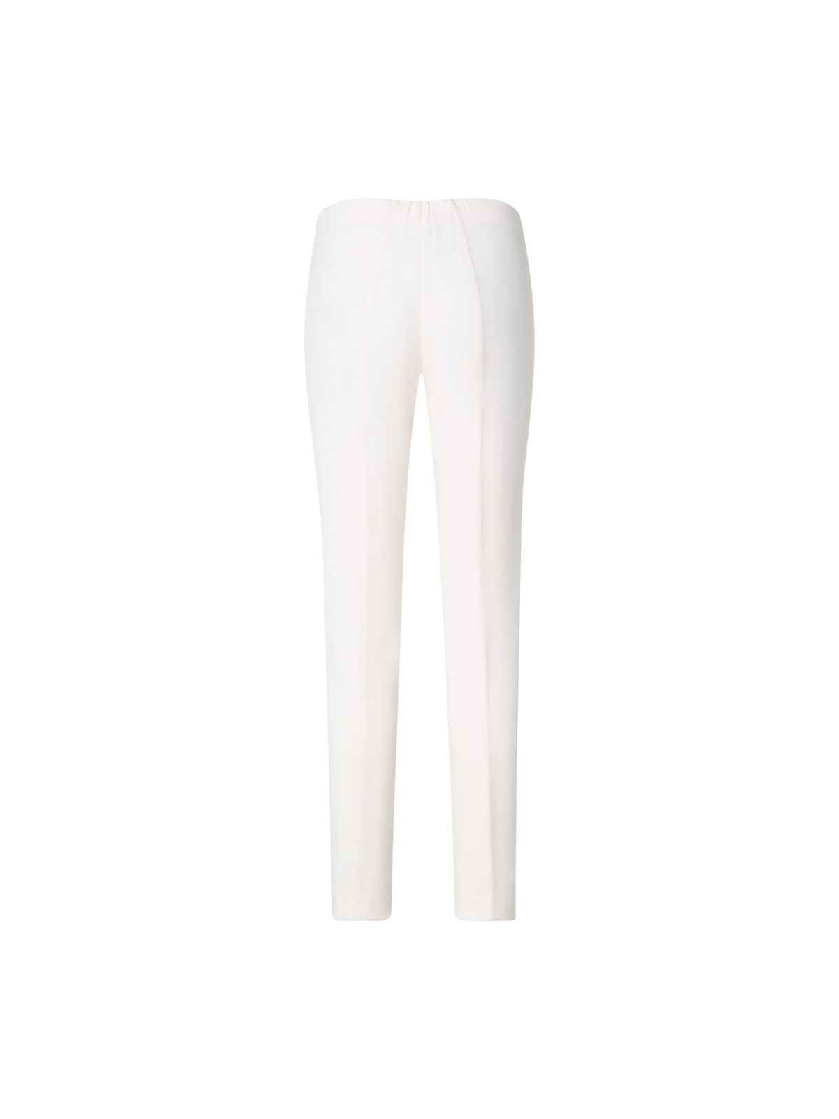 Designer Slim Silk Stretch Crêpe Pants - ecru - white