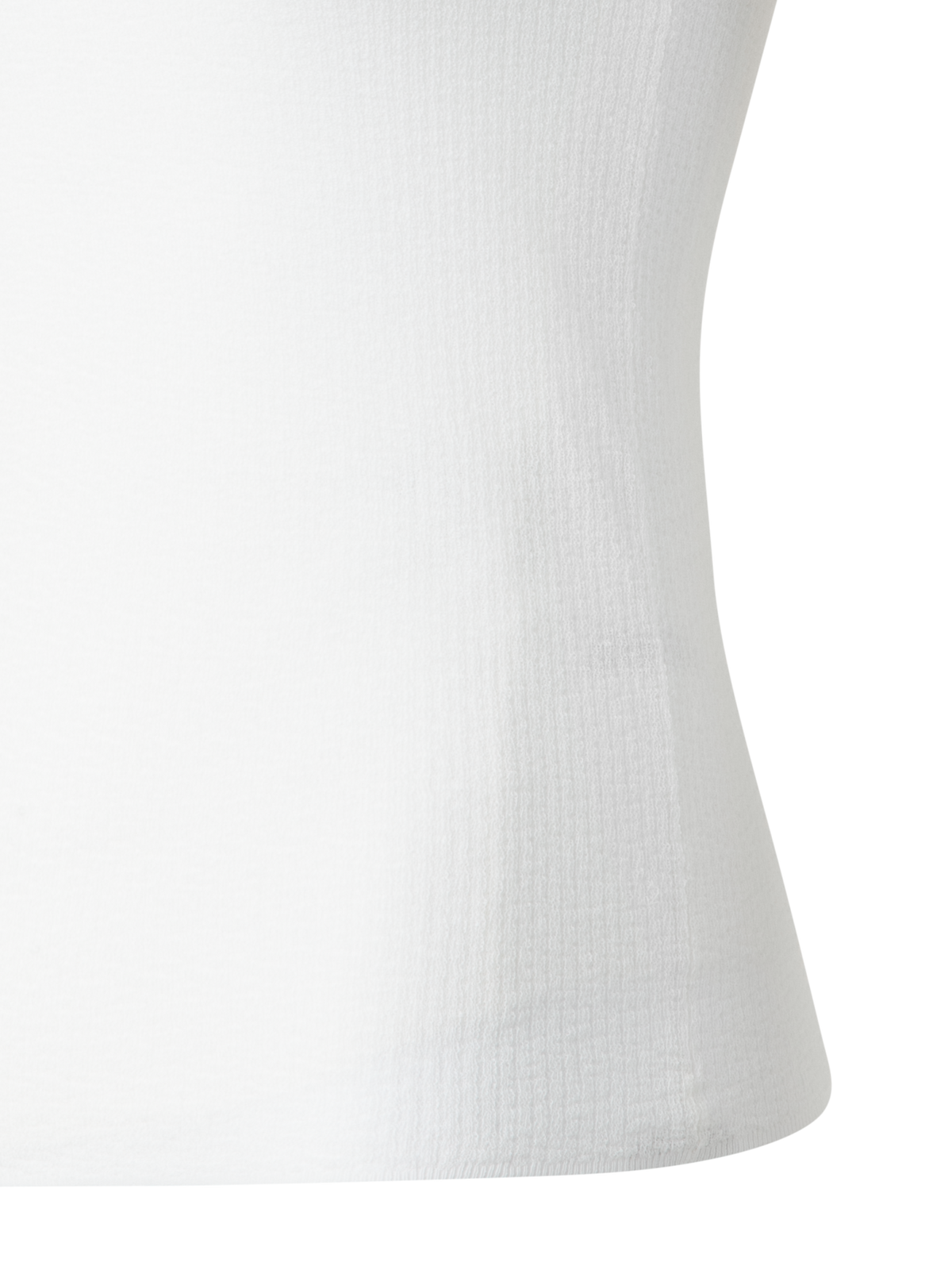 Designer Double Layered Knit Top in Sheer Cotton - ecru - white