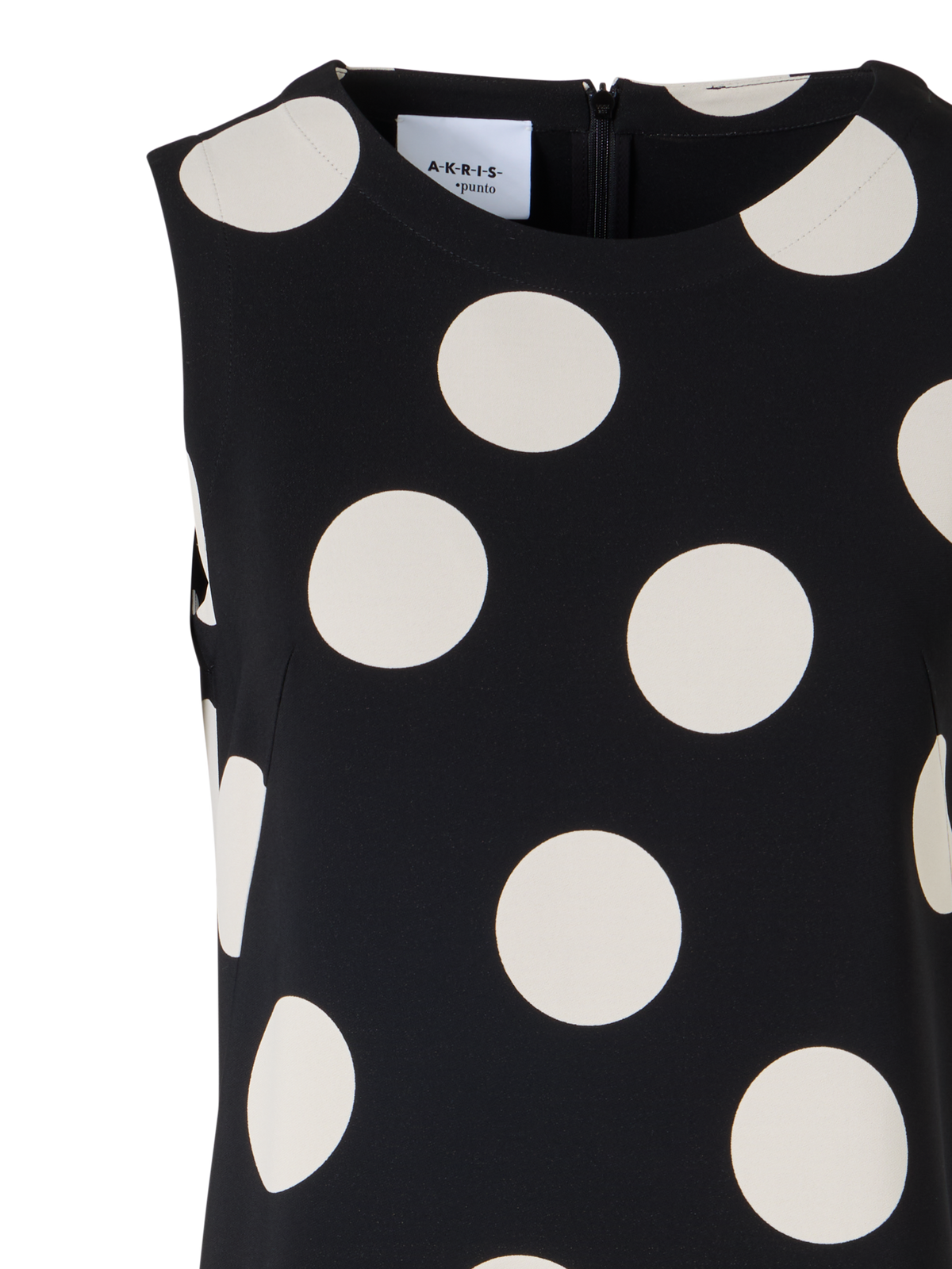 Designer Sleeveless Viscose-Stretch Crêpe Shift Dress - black