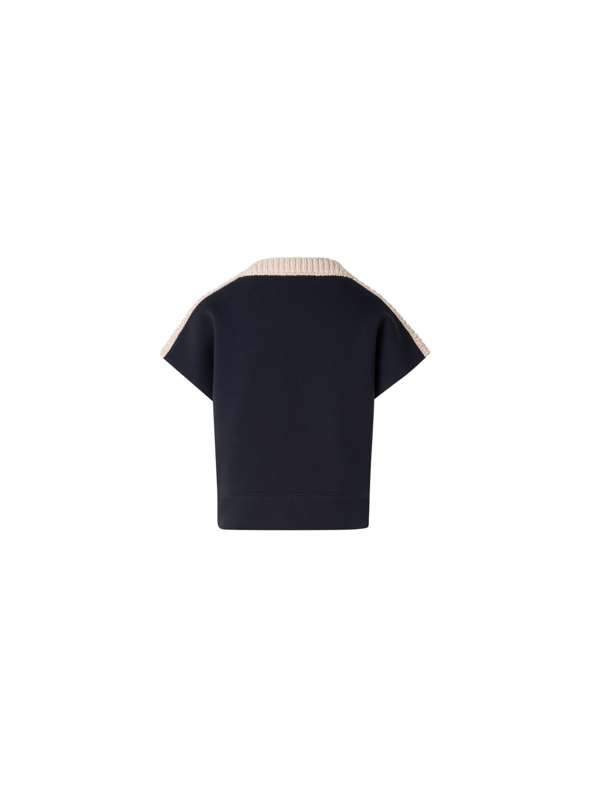 Designer Bi-Color Jersey-Knit-Sweater - neutral - pastel - navy - blue - multicolor - beige