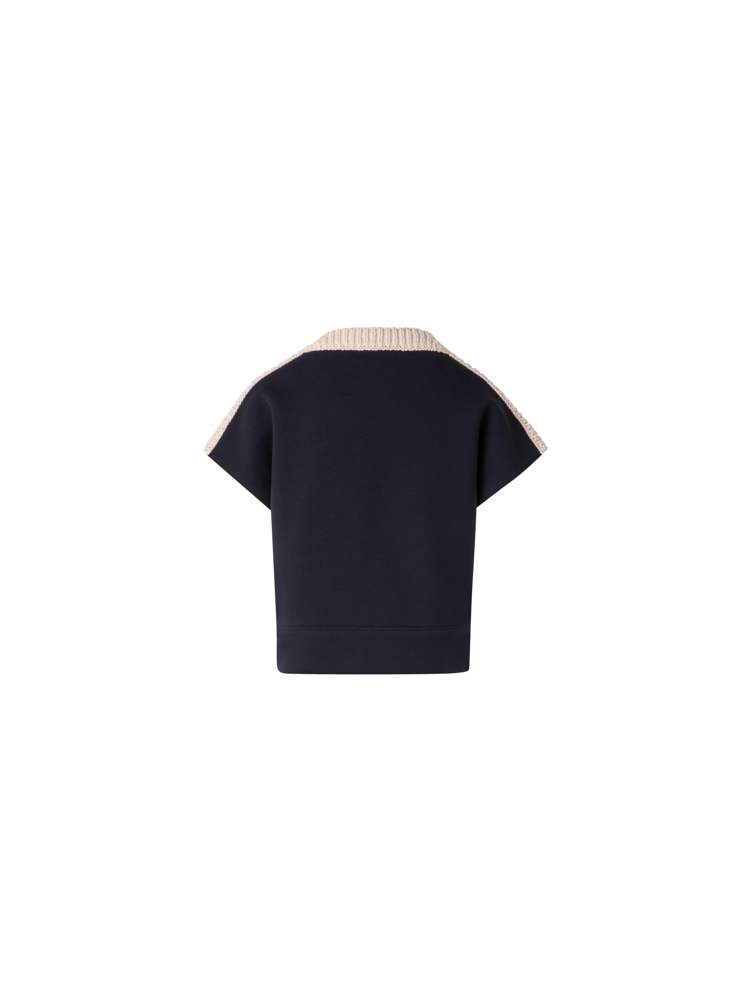 Designer Bi-Color Jersey-Knit-Sweater - neutral - pastel - navy - blue - multicolor - beige