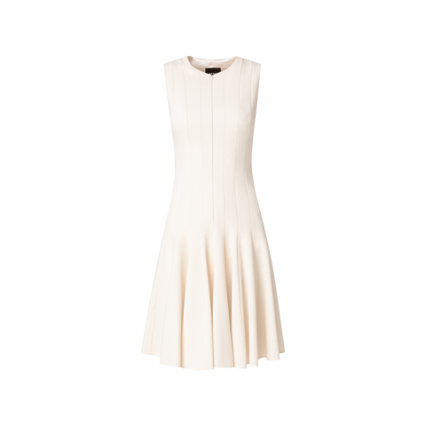 Wool Double-Face Dress with Skaters Pleats