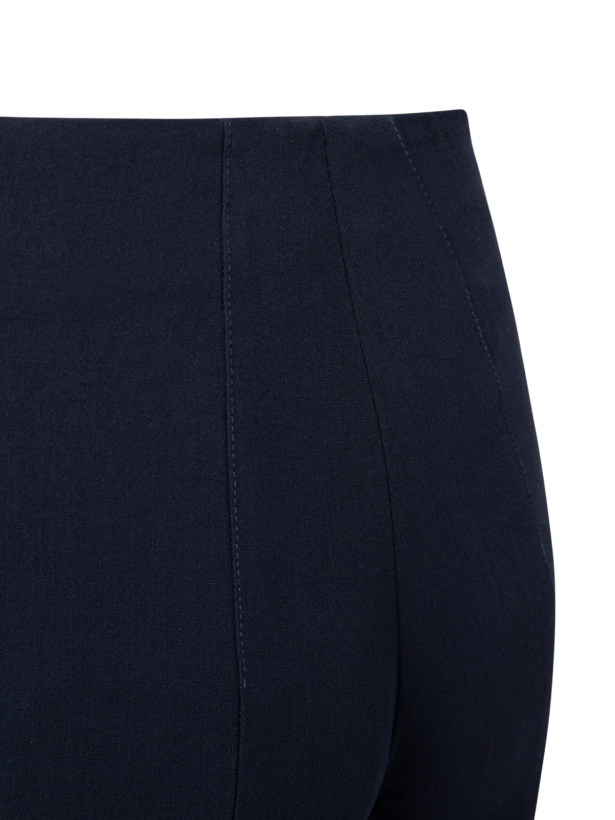 Designer Slim Wool Double-Face Pants - navy - blue