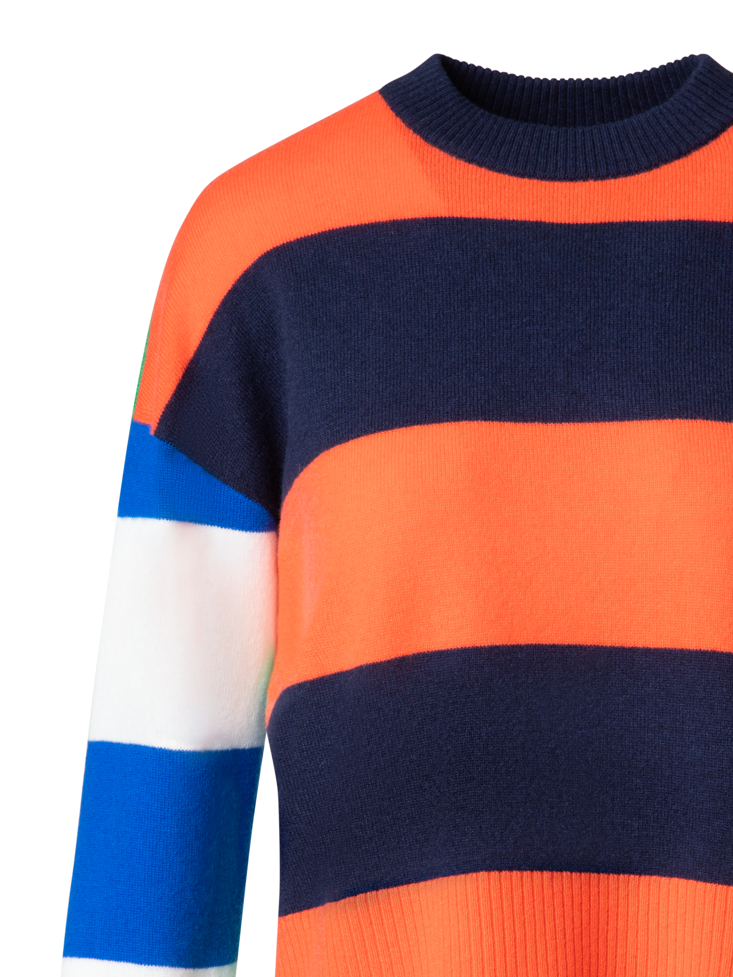 Designer Colorblock Sweater in a Wool Cashmere Blend - multicolor