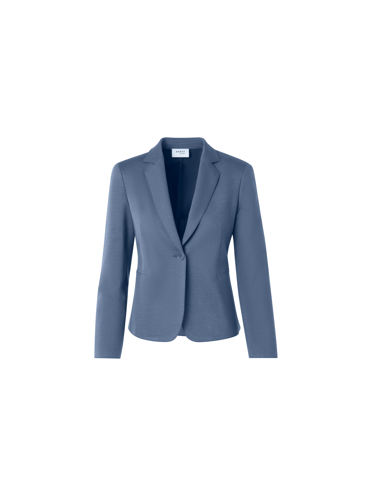 Designer Fitted Single-Button Jersey Blazer - blue