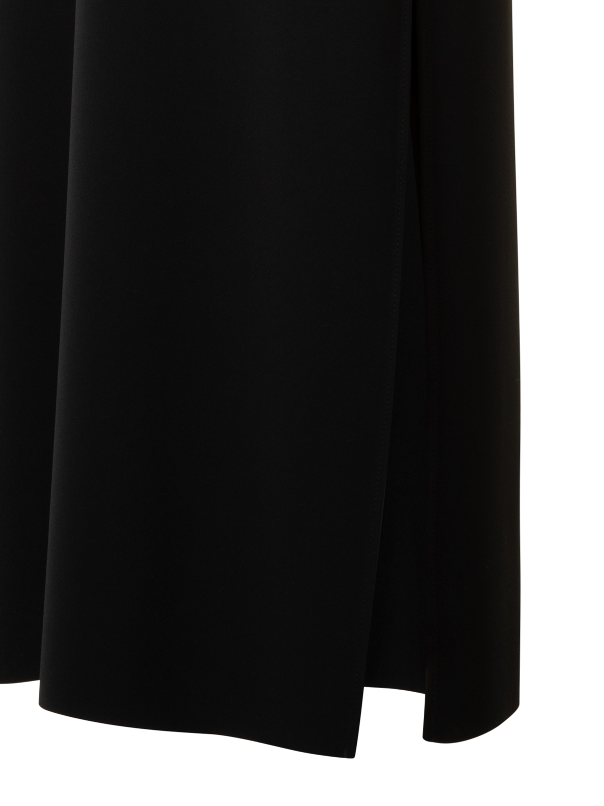 Designer Laser Cut Midi Dress with Off-shoulder Drape - black