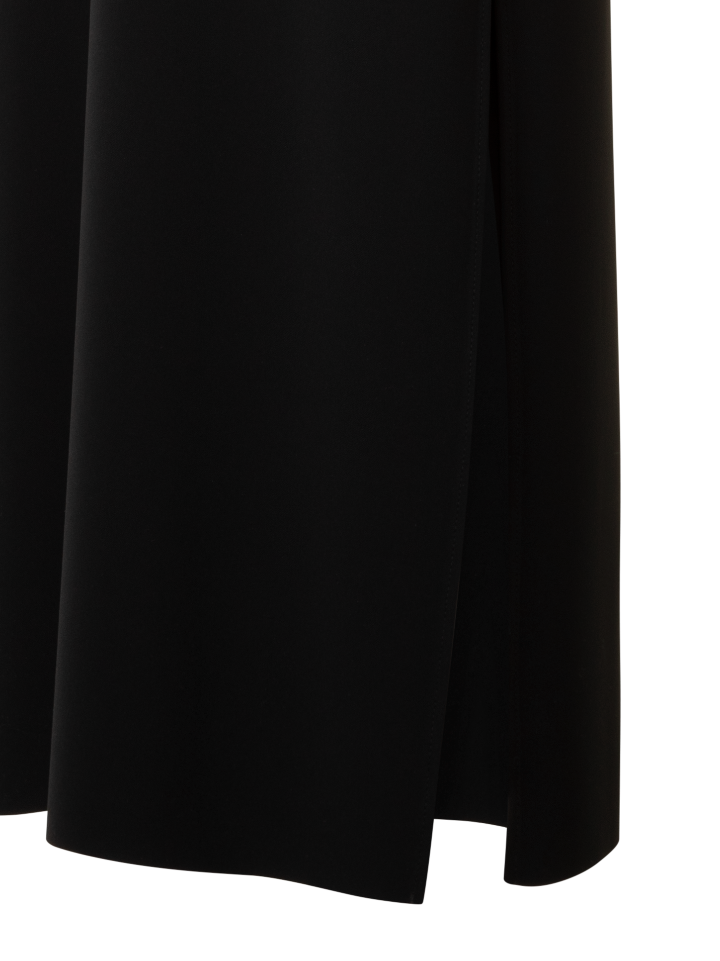 Designer Laser Cut Midi Dress with Off-shoulder Drape - black