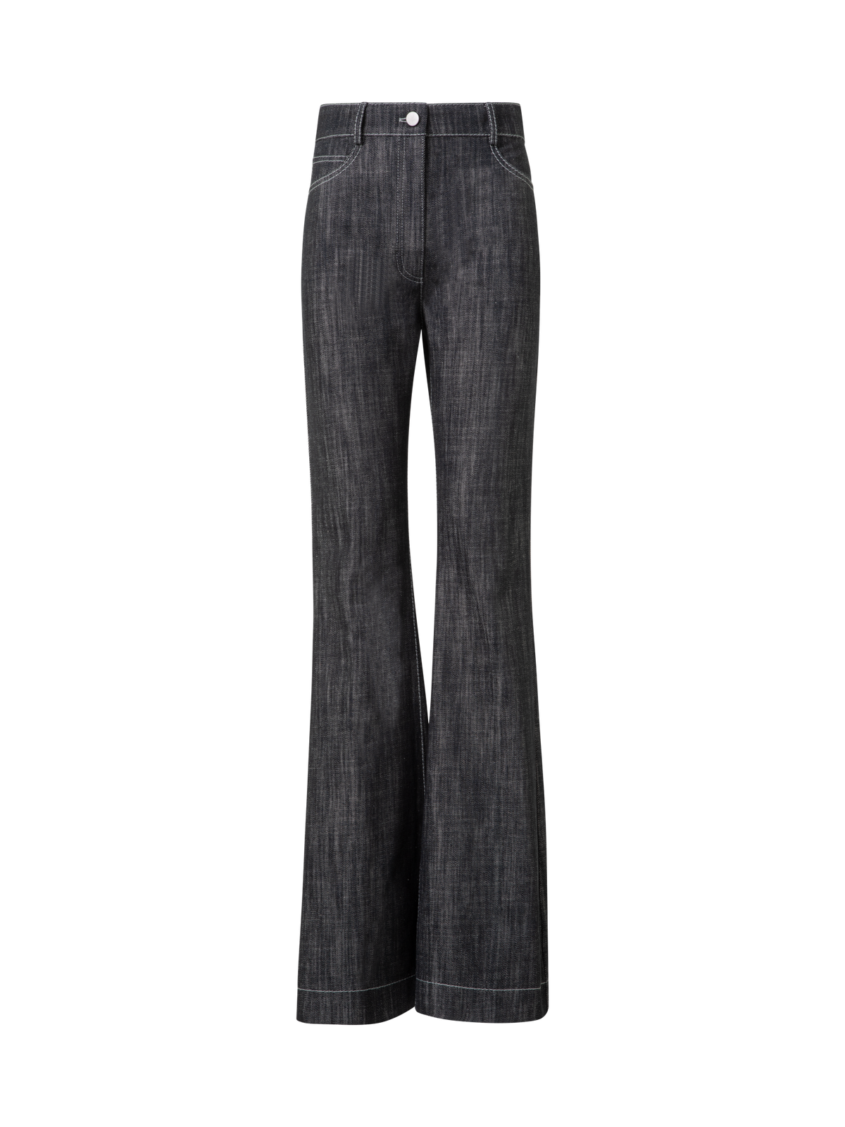 Designer Flared Cotton Denim Pants - black - navy - blue