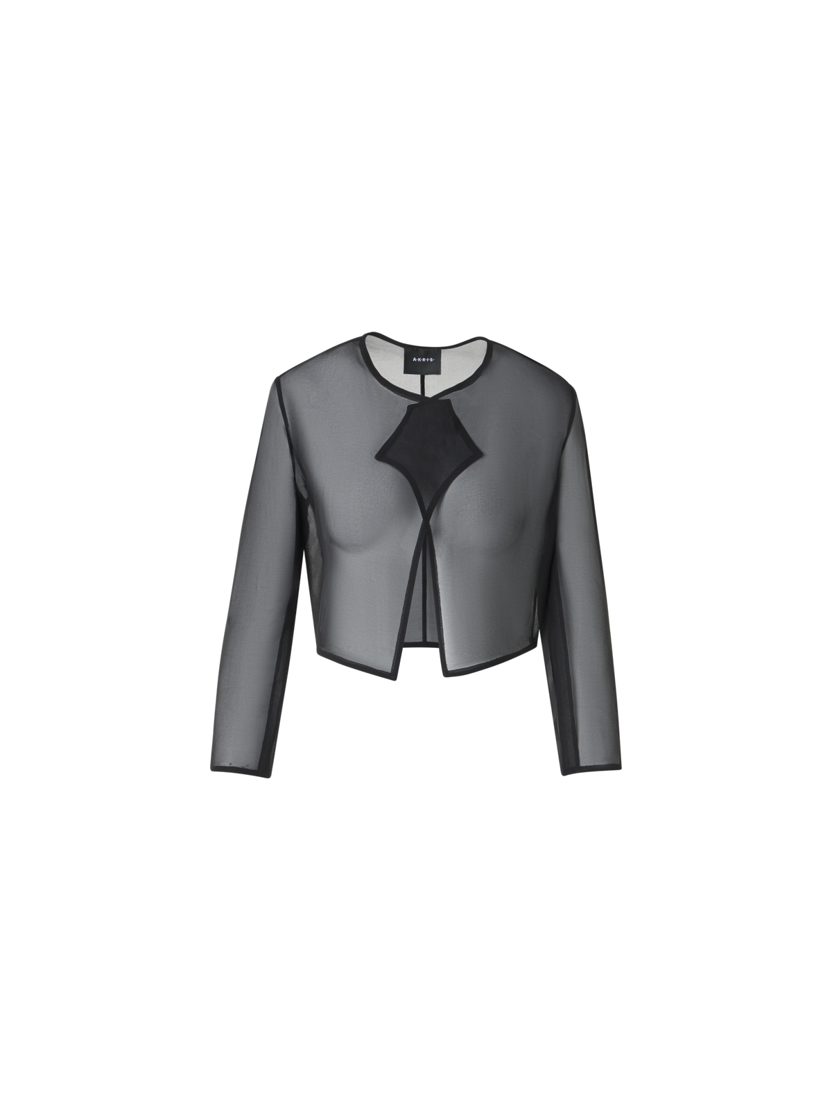 Designer Silk Organza Short Bolero - black