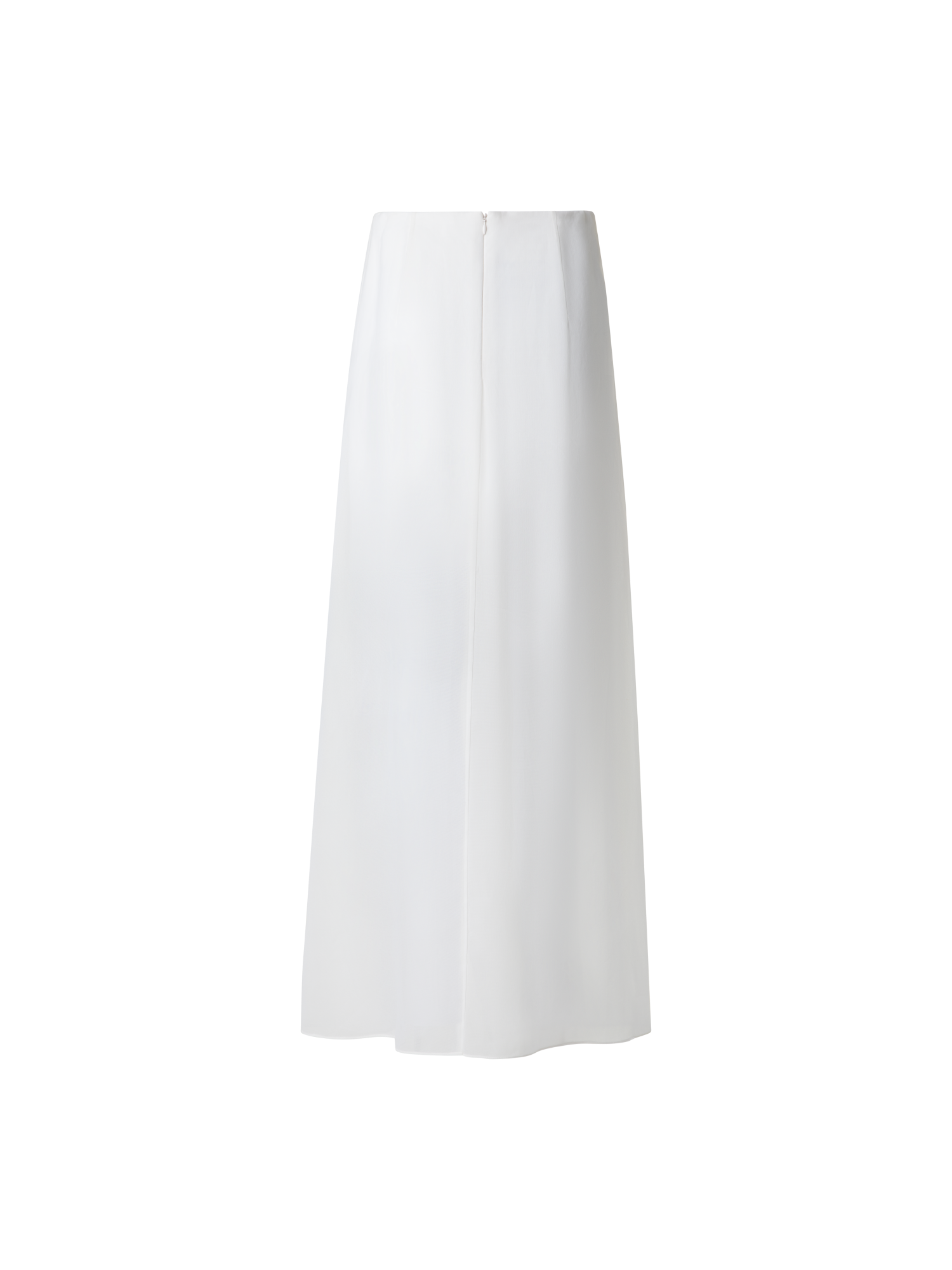 Designer White Silk Skirt with Sheer Organza Overlayer - neutral - ecru - white