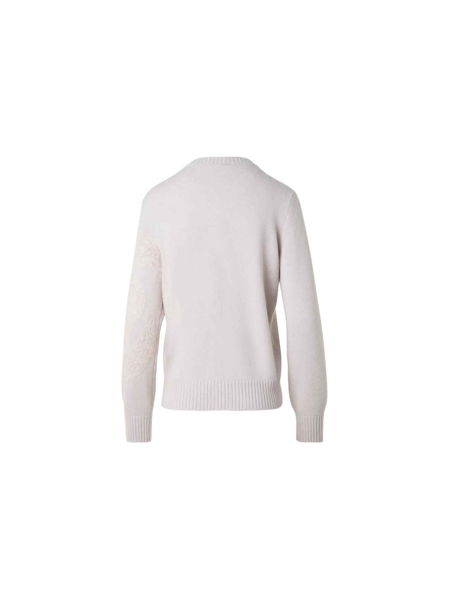 Designer Cashmere Sweater with 3D Anemone Intarsia - neutral - grey - beige