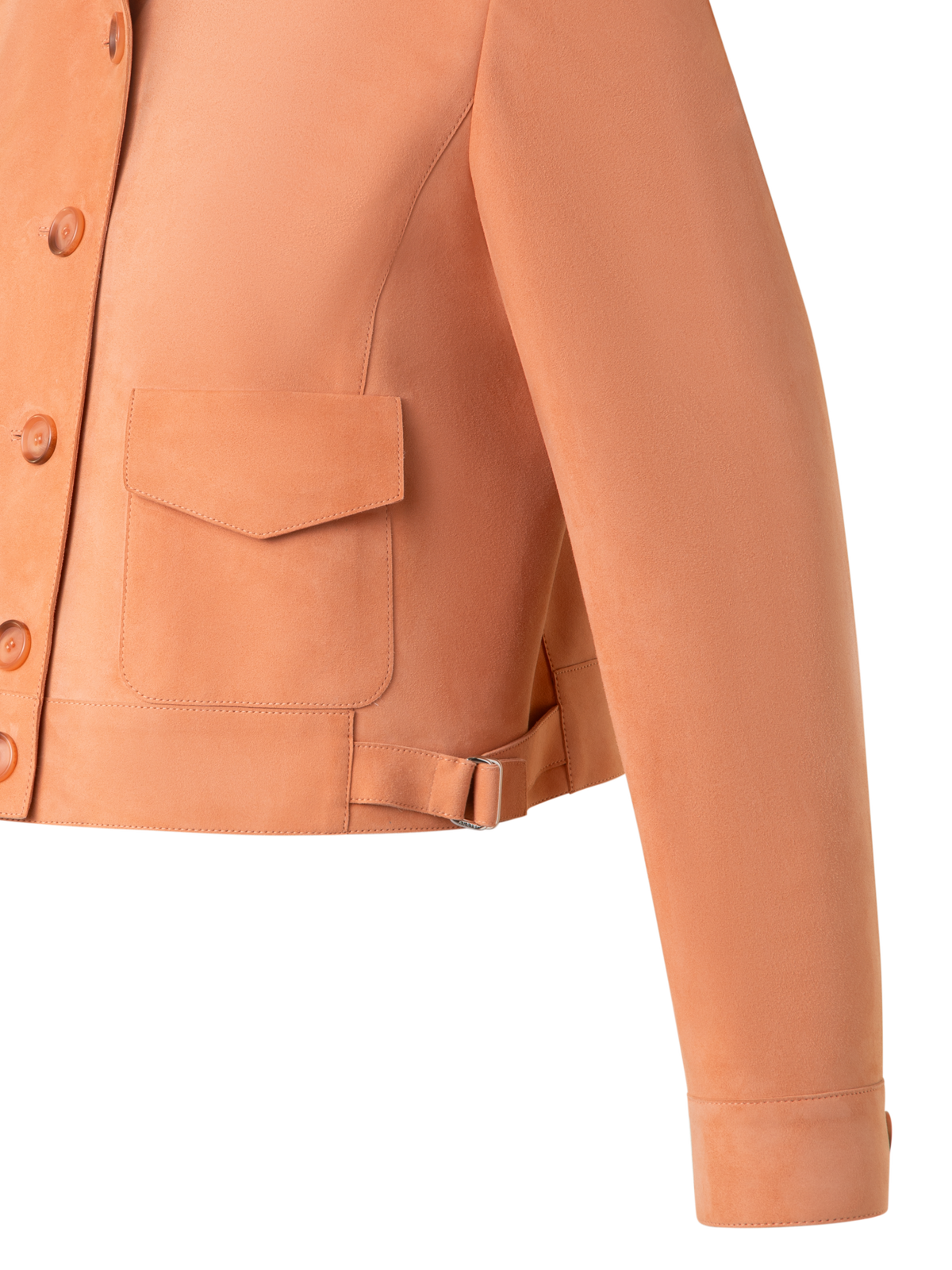 Designer Leather Bomber Jacket - pastel - beige - orange