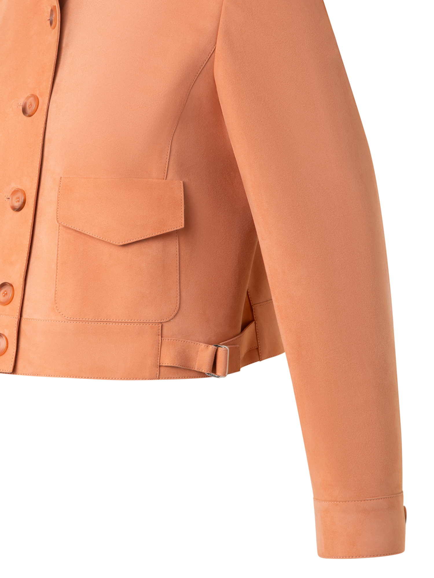 Designer Leather Bomber Jacket - pastel - beige - orange