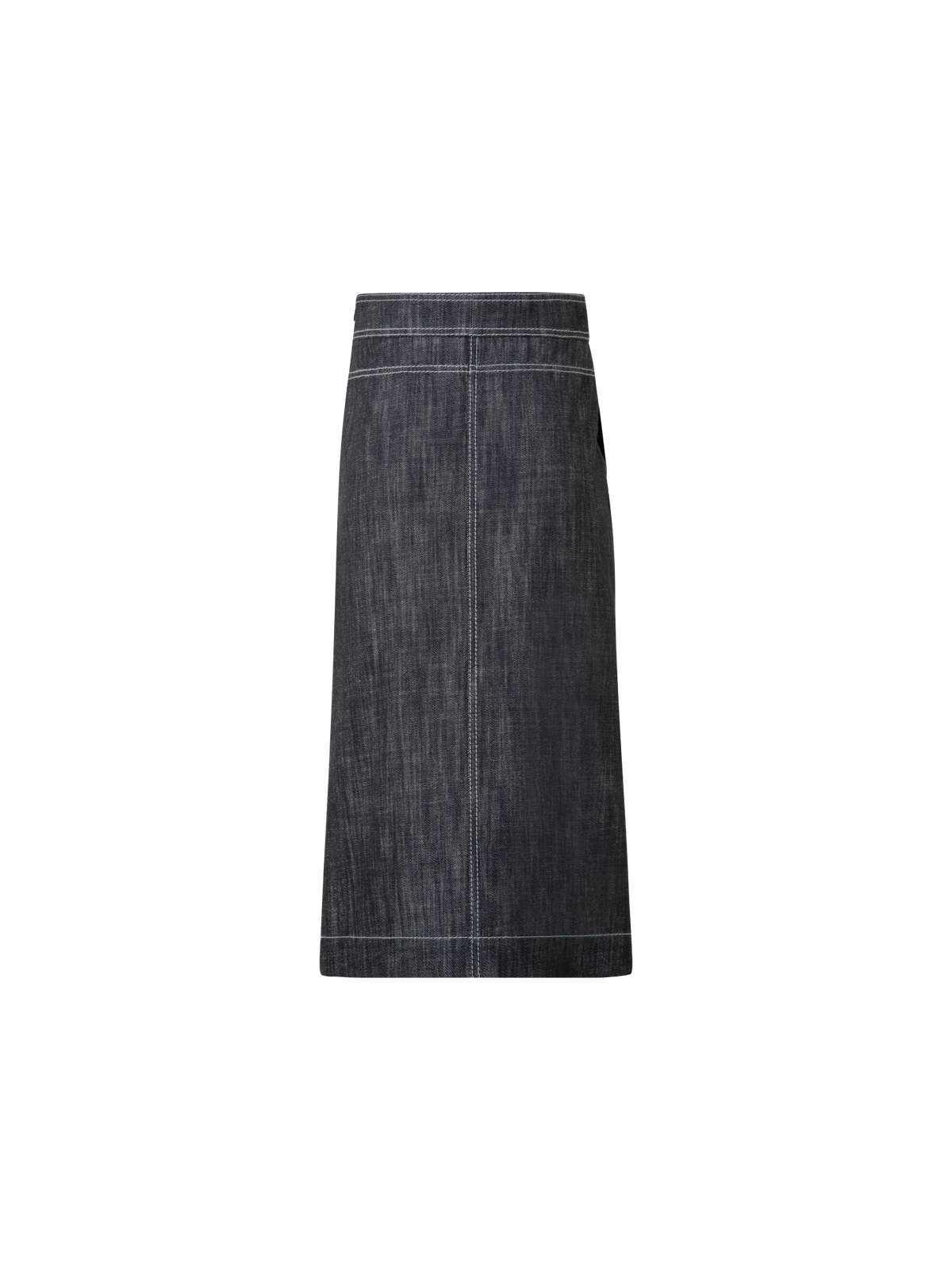 Designer A-Line Skirt in Cotton Denim - black