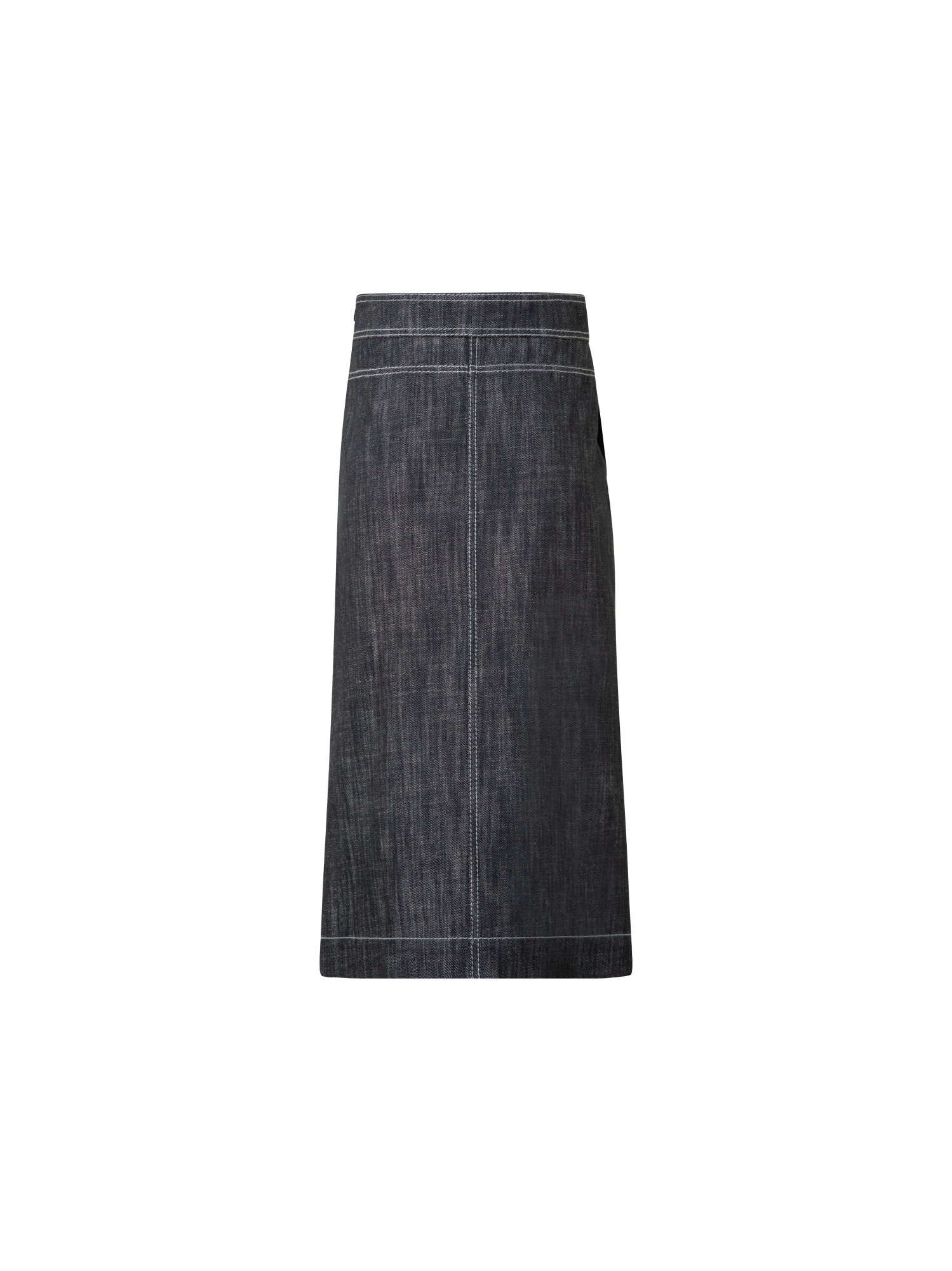 Designer A-Line Skirt in Cotton Denim - black
