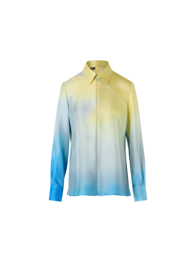 Silk Twill Tunic Blouse with Sunbeam Print – Akris Inc