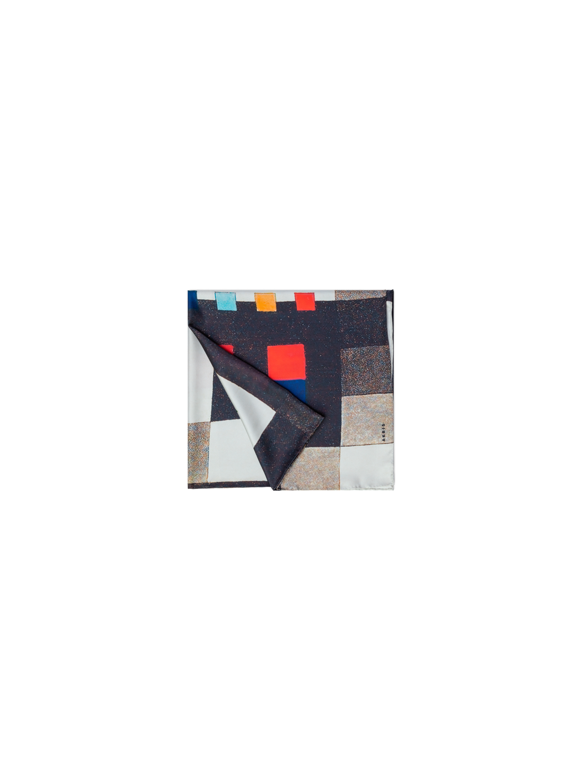 Designer Scarf in Silk with Colorama Print - multicolor