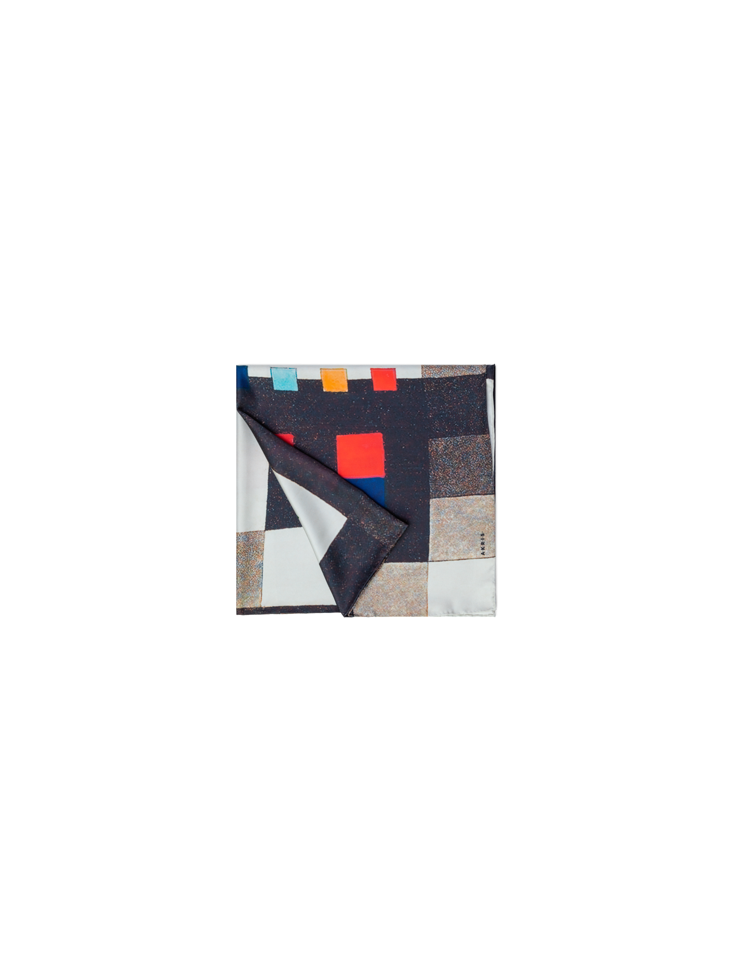 Designer Scarf in Silk with Colorama Print - multicolor