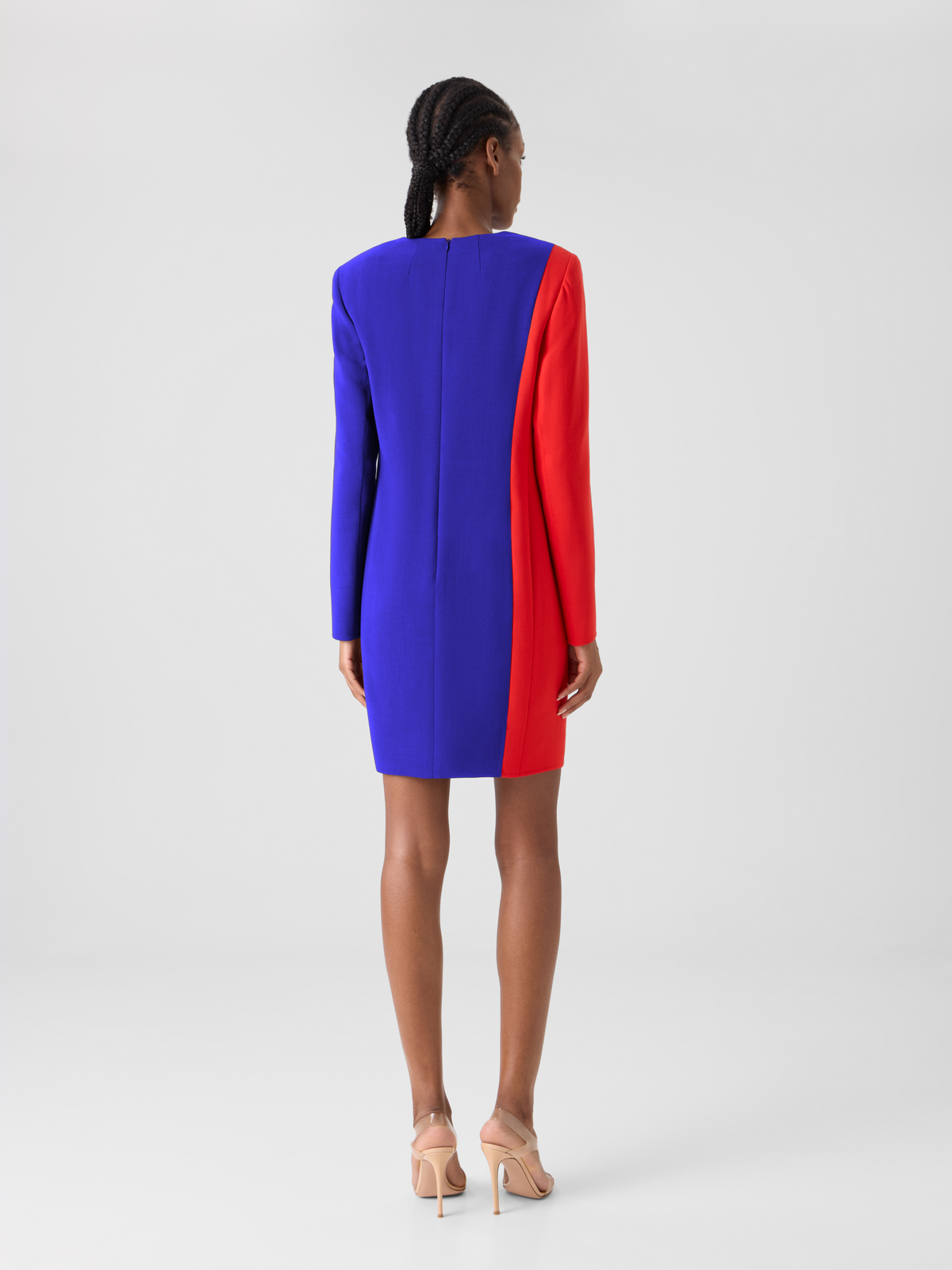 Designer Sheath Dress with Vortex Patchwork - multicolor #editorial