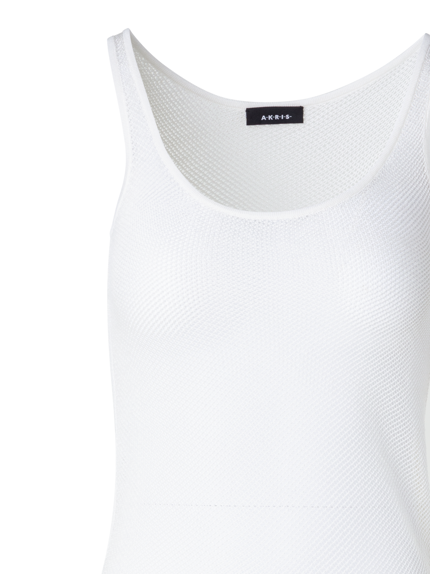 Designer Silk Mesh Knit Tank - ecru