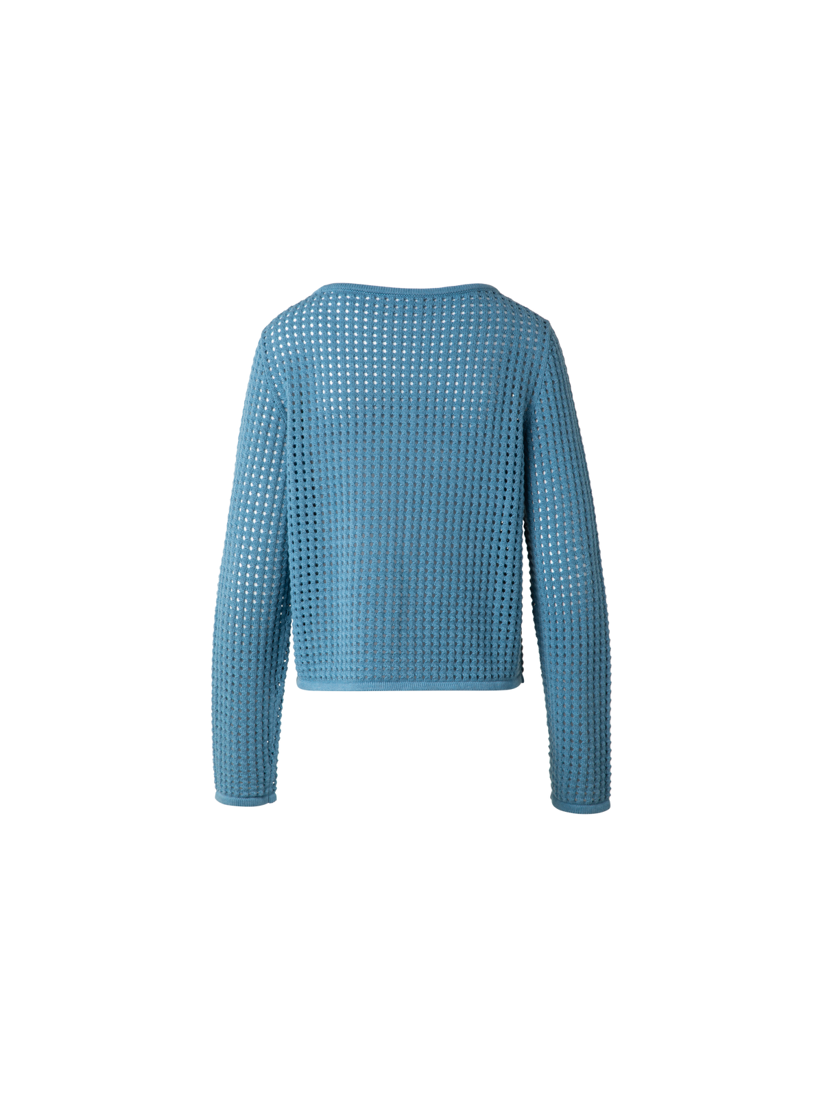 Designer Knit Sweater in Chunky Cotton Mesh - blue