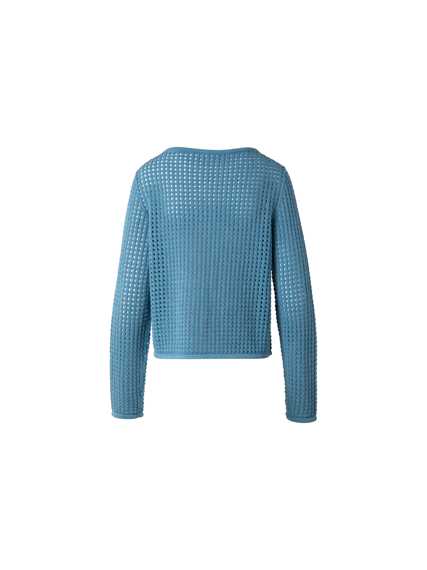 Designer Knit Sweater in Chunky Cotton Mesh - blue