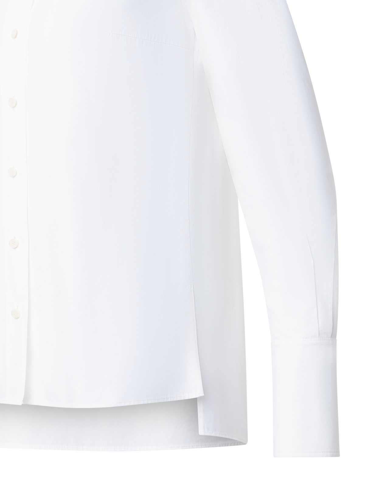 Designer Fitted Cotton Poplin Blouse - ecru - white