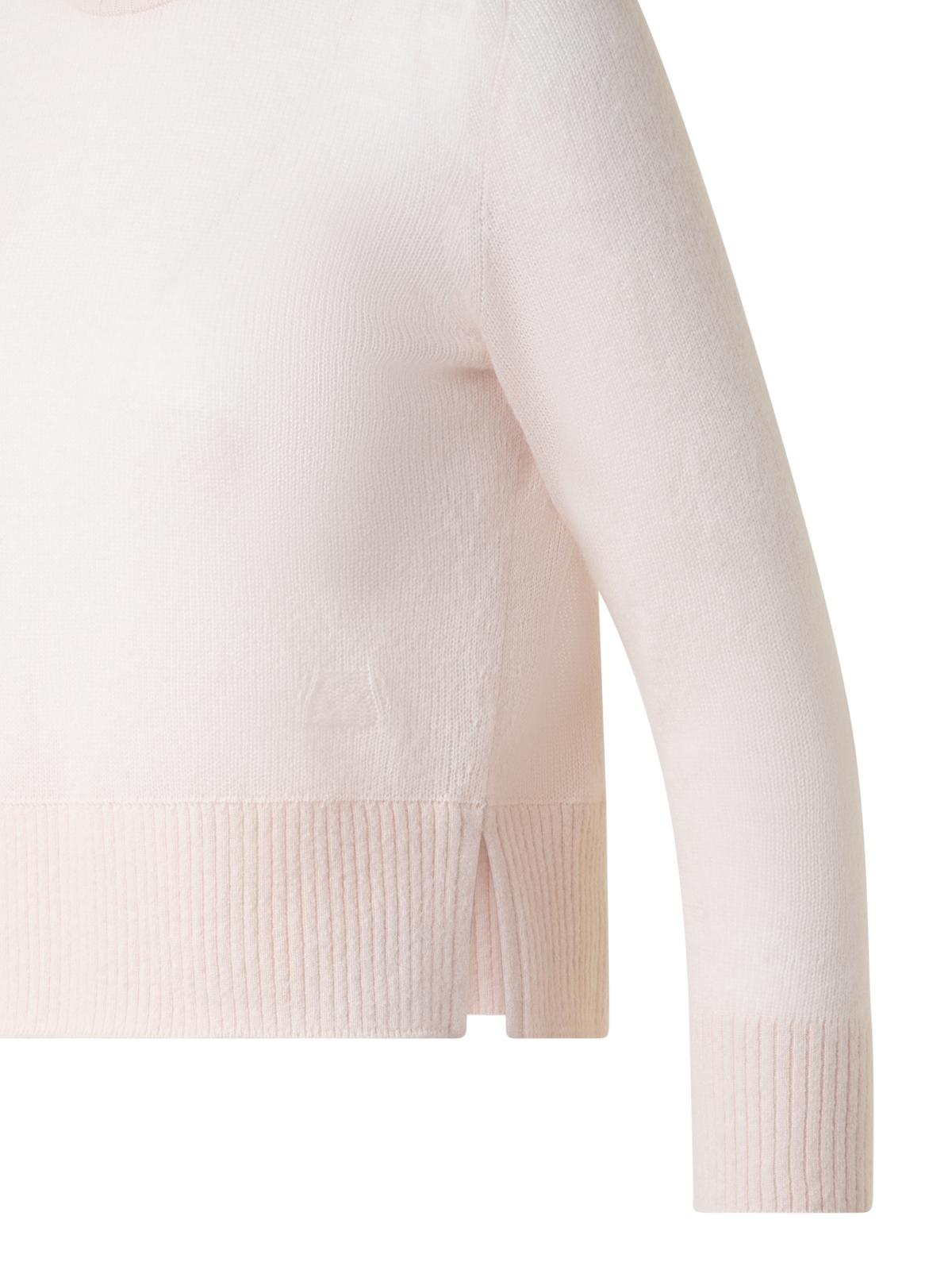 Designer Cashmere Silk Sweater with Bracelet Sleeves - neutral - pastel - beige