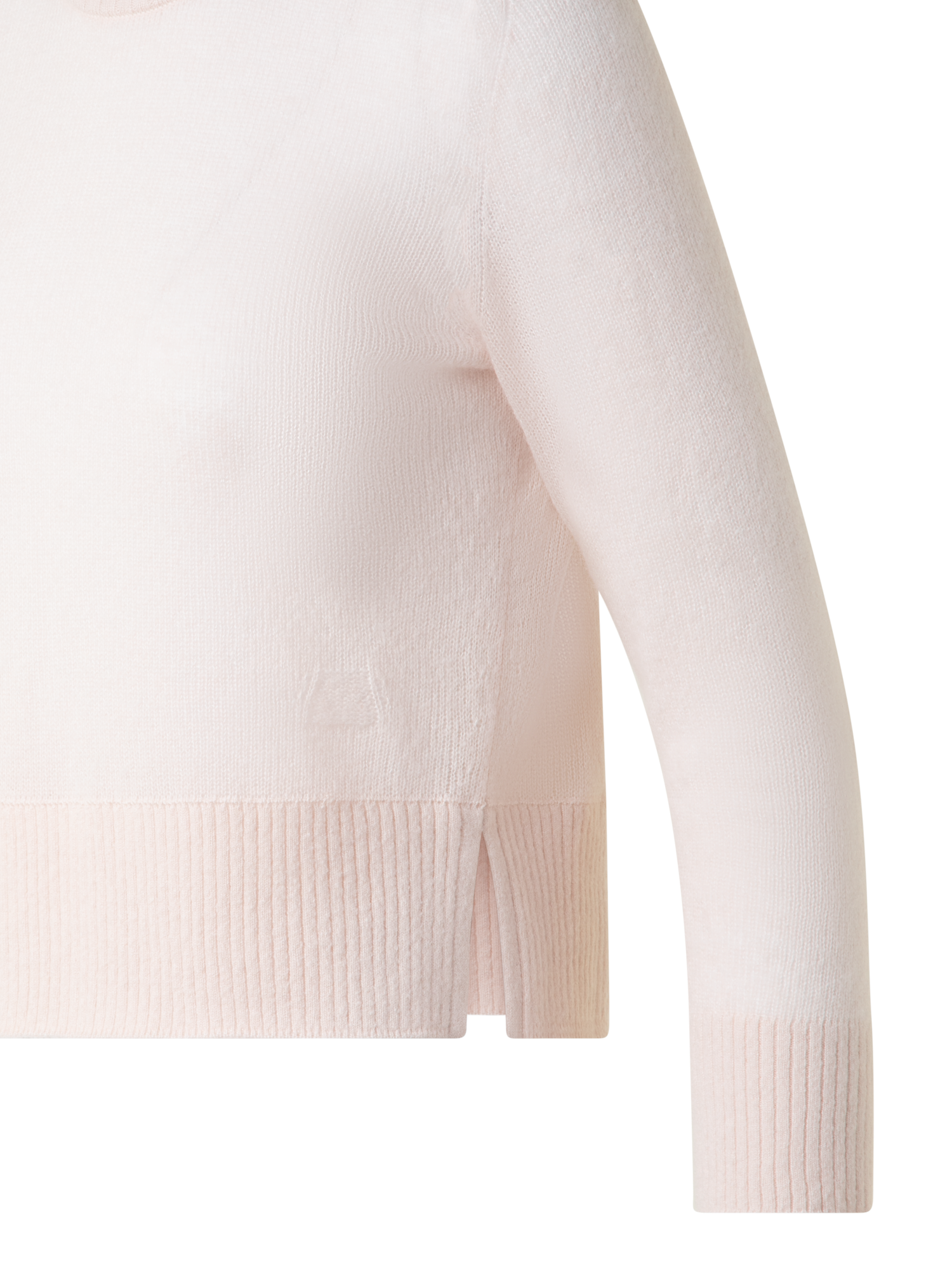Designer Cashmere Silk Sweater with Bracelet Sleeves - neutral - pastel - beige