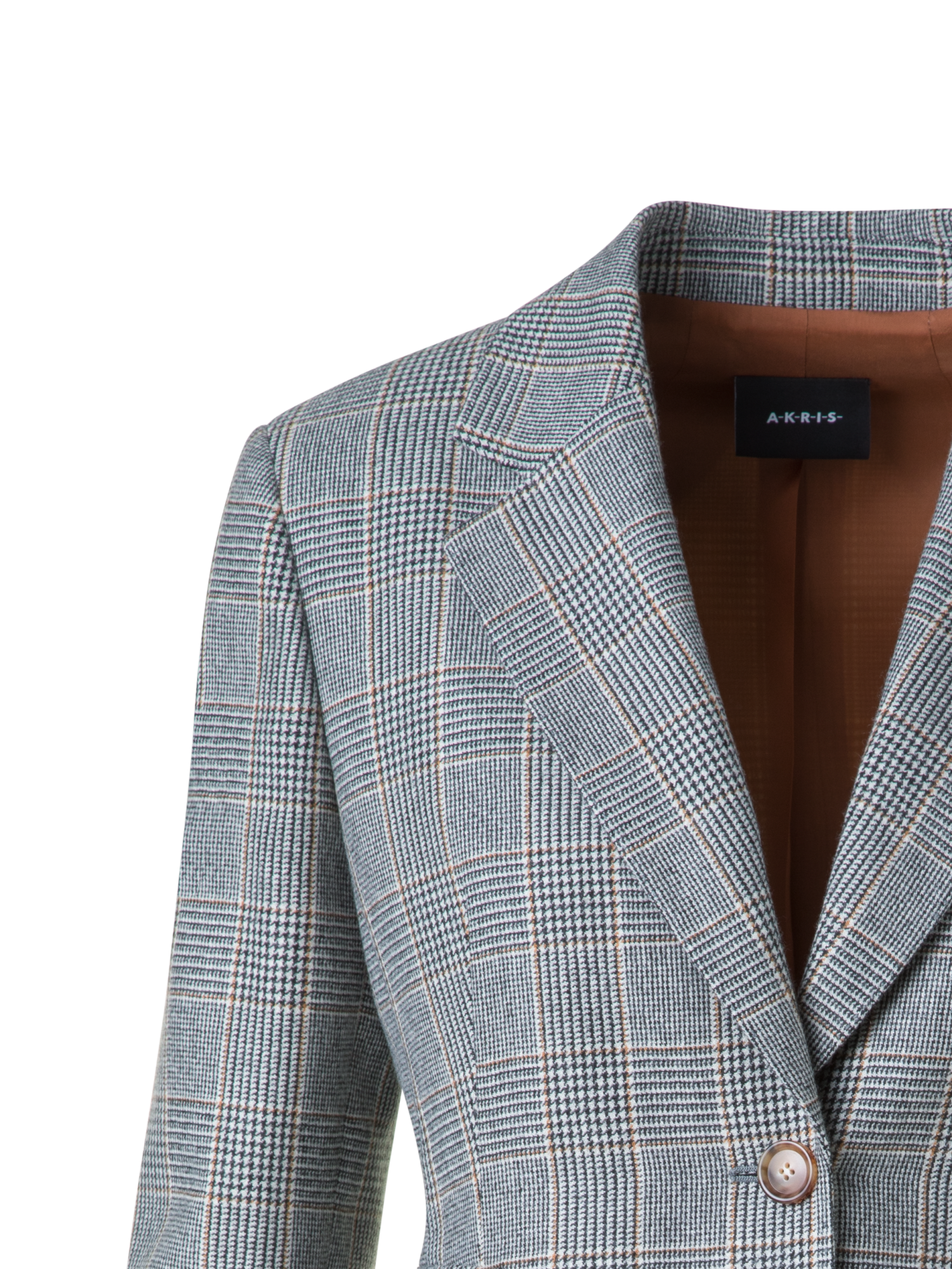 Designer Long Prince of Wales Pure Cashmere Blazer - black - neutral - multicolor