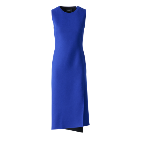 Asymmetrical Wool Double-Face Midi Dress