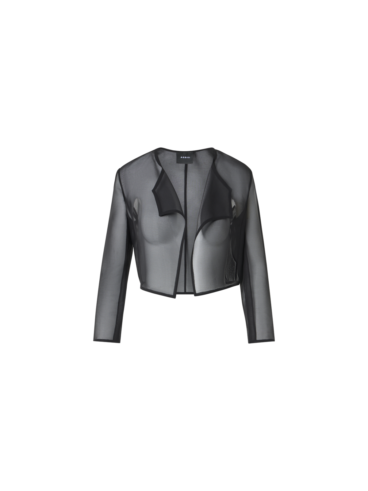 Designer Silk Organza Short Bolero - black