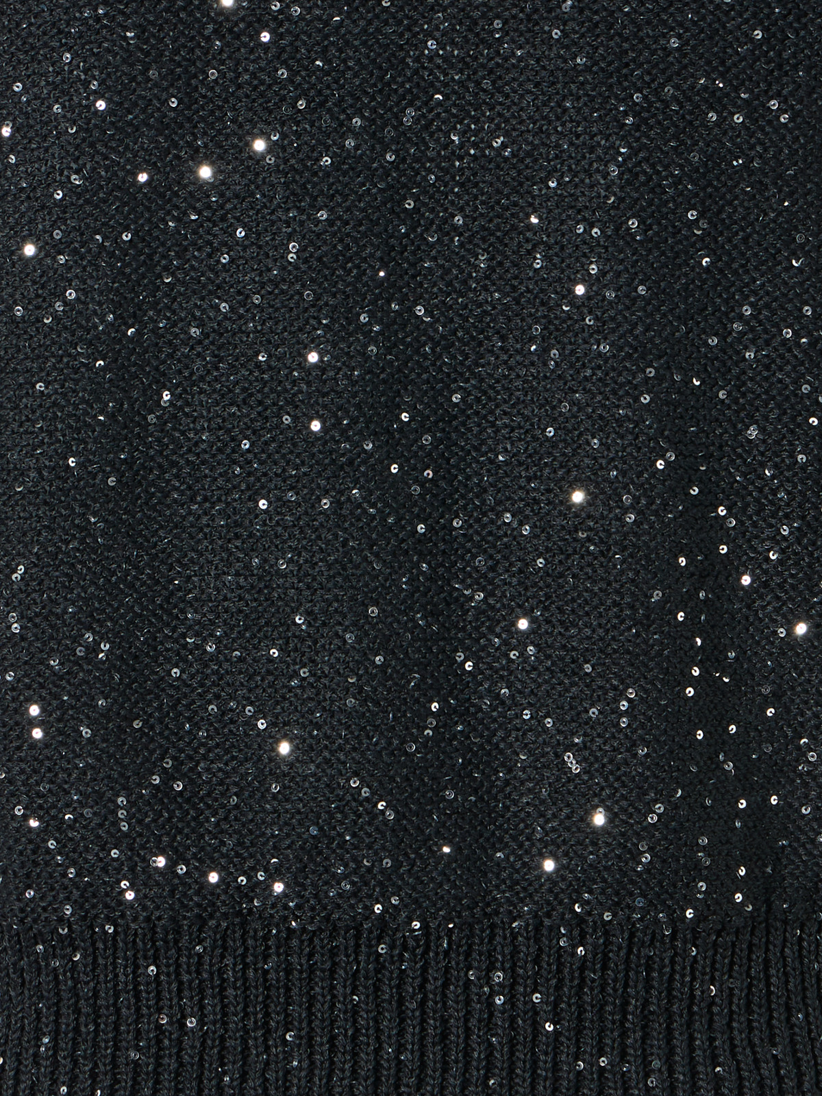 Designer Sleeveless Linen Cotton Knit Top with Sequins - black - neutral