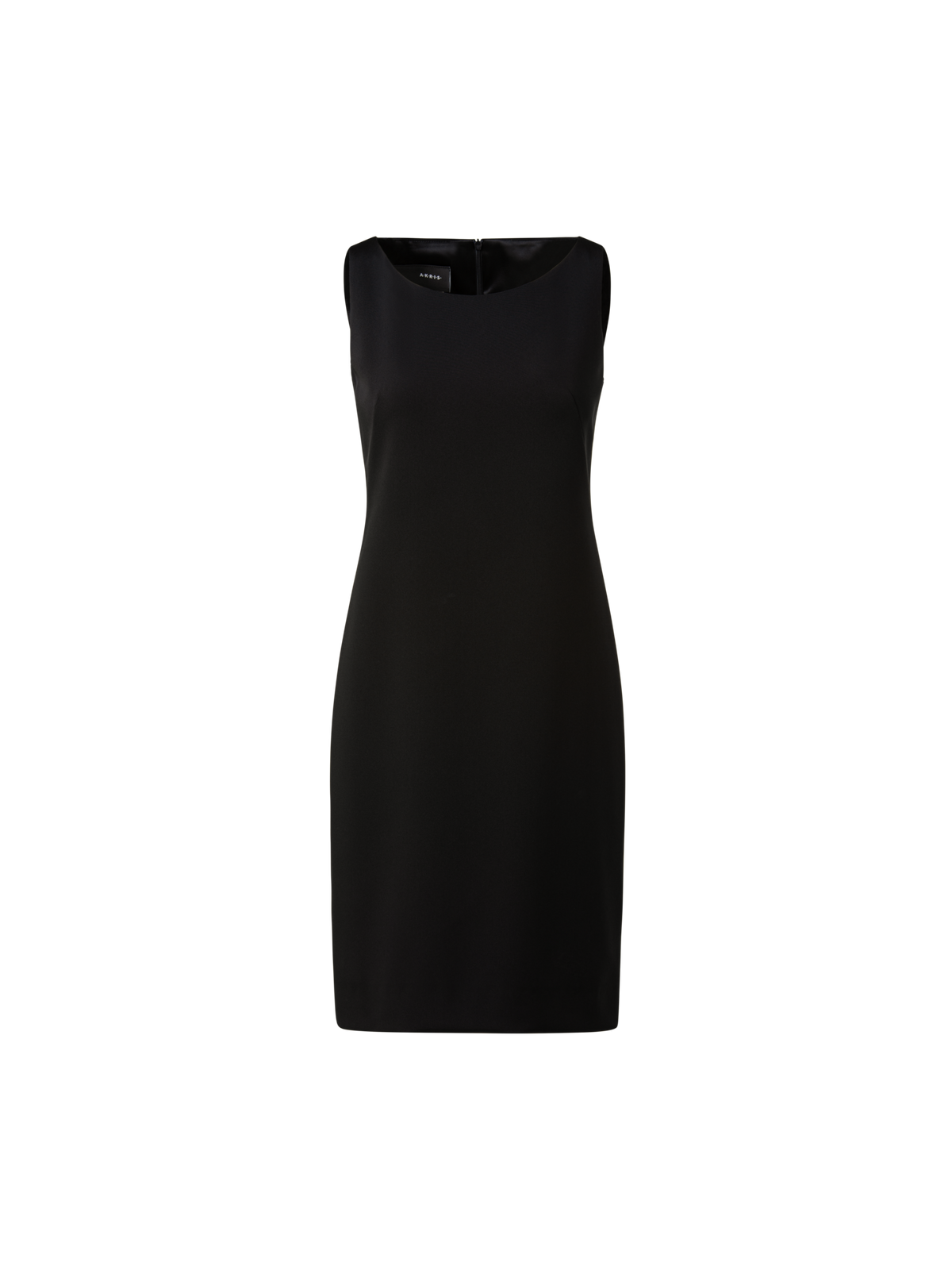 Designer Silk Crêpe Stretch Sheath Dress - black