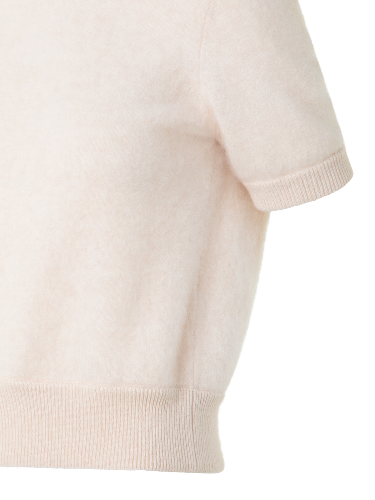 Designer Short-Sleeve Sweater in Cloud Cashmere - neutral - grey - beige