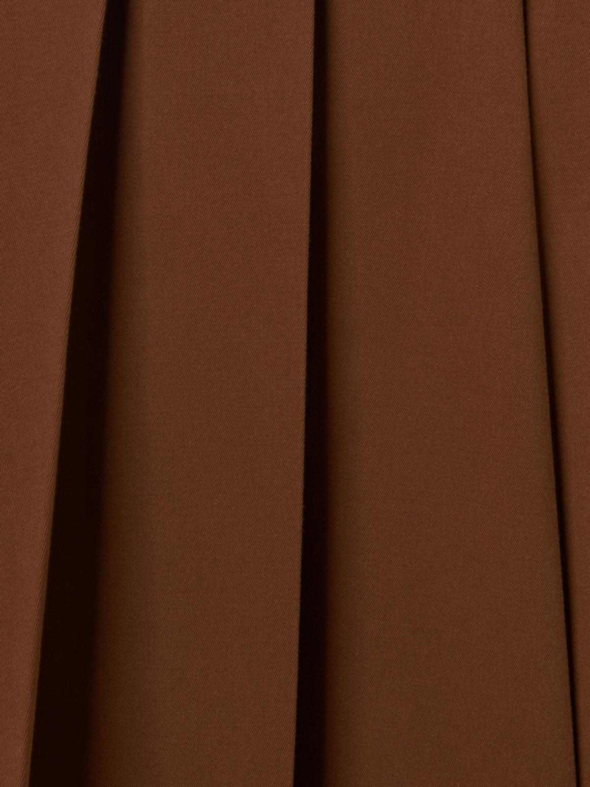 Designer Side Pleated Midi Skirt in Cotton Wool Gabardine - brown