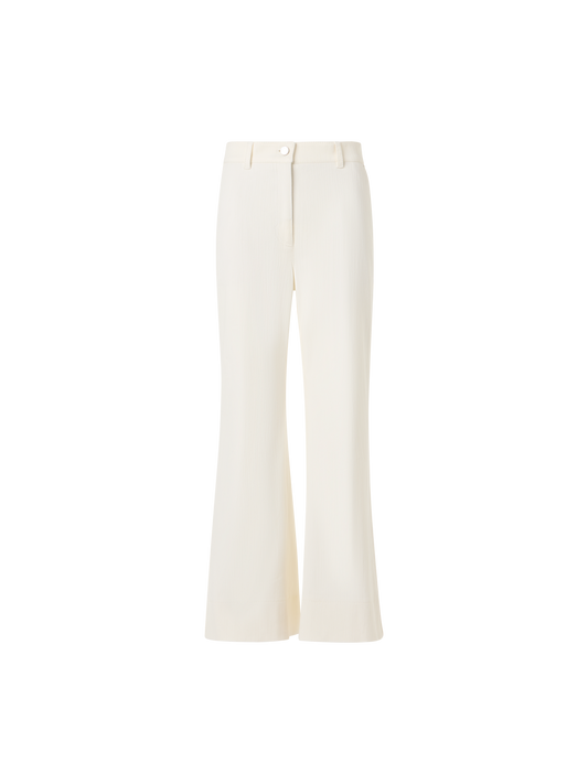 Designer Cecily Bootcut Pants in Cotton-Stretch Denim - ecru