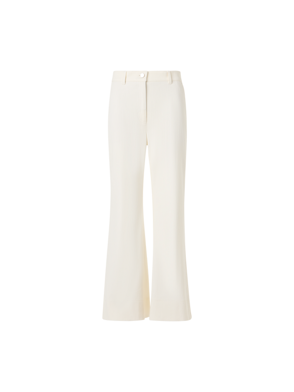 Designer Cecily Bootcut Pants in Cotton-Stretch Denim - ecru