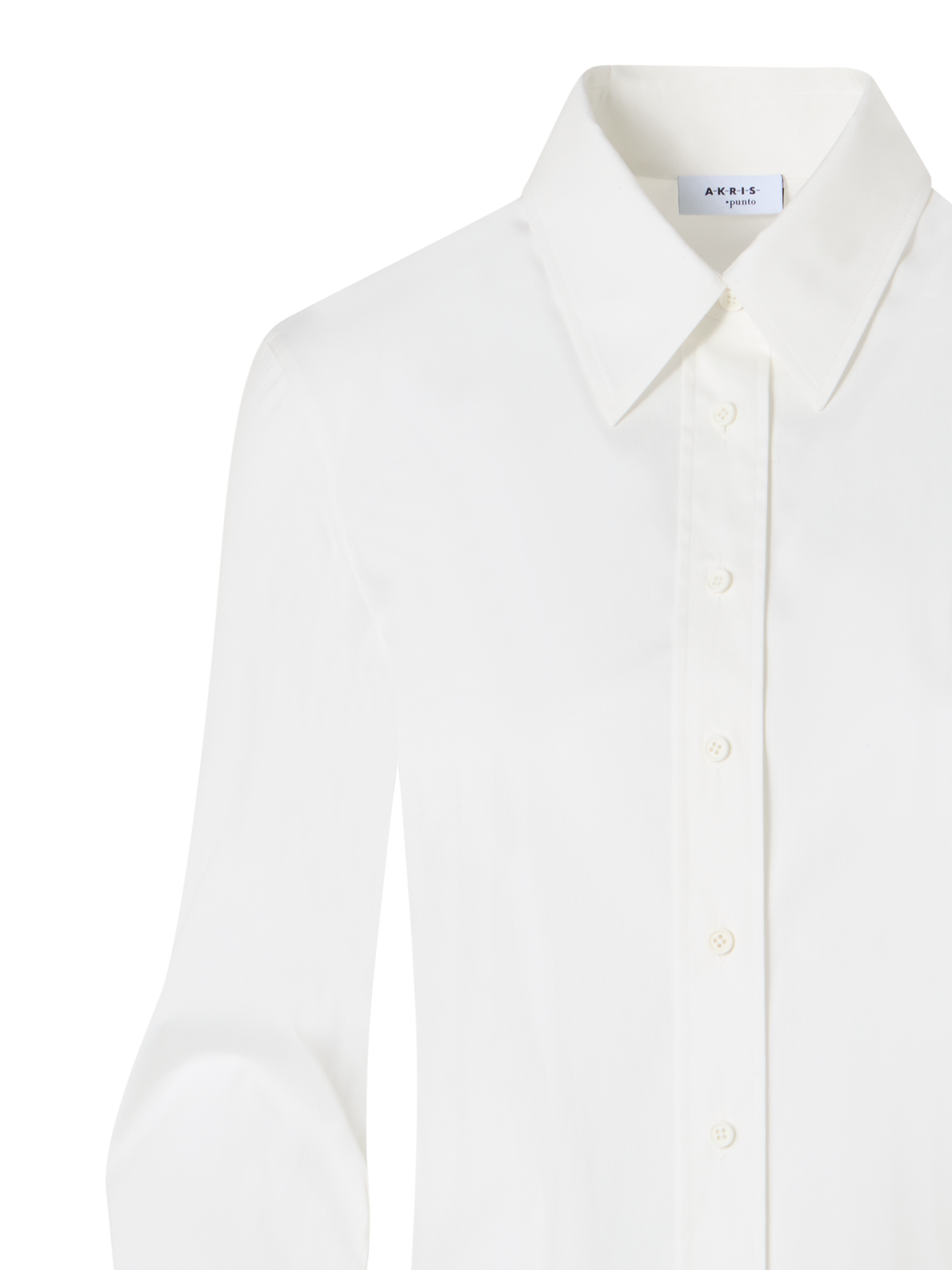 Designer Stretch Cotton Poplin Blouse - ecru
