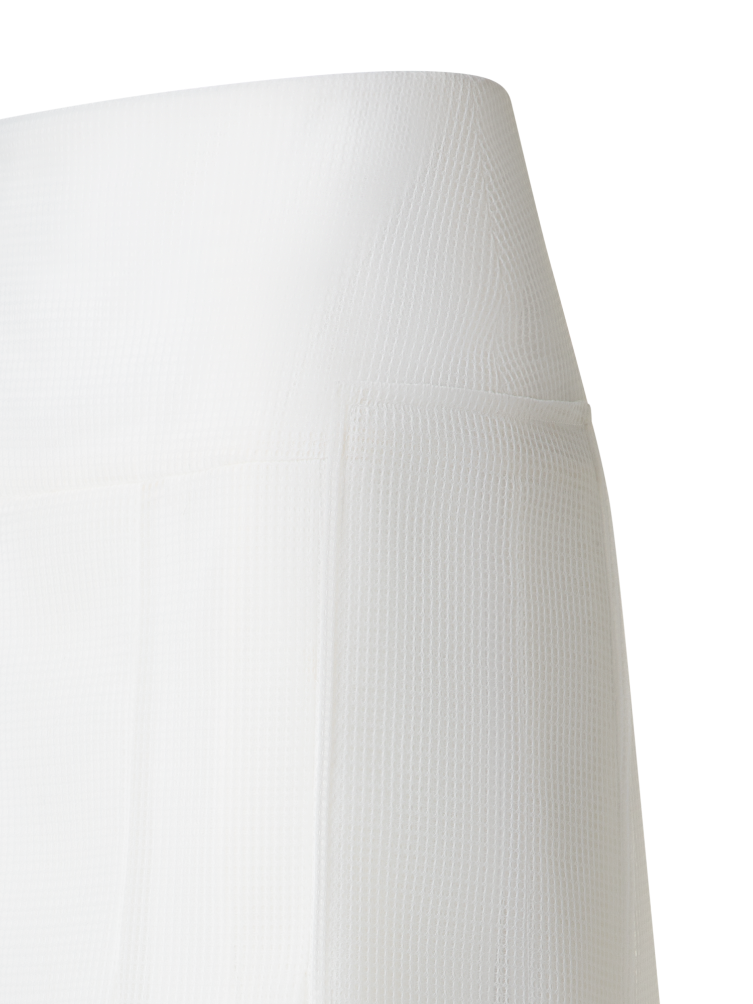 Designer Pleated Midi Skirt in Lined Techno Grid - neutral - white